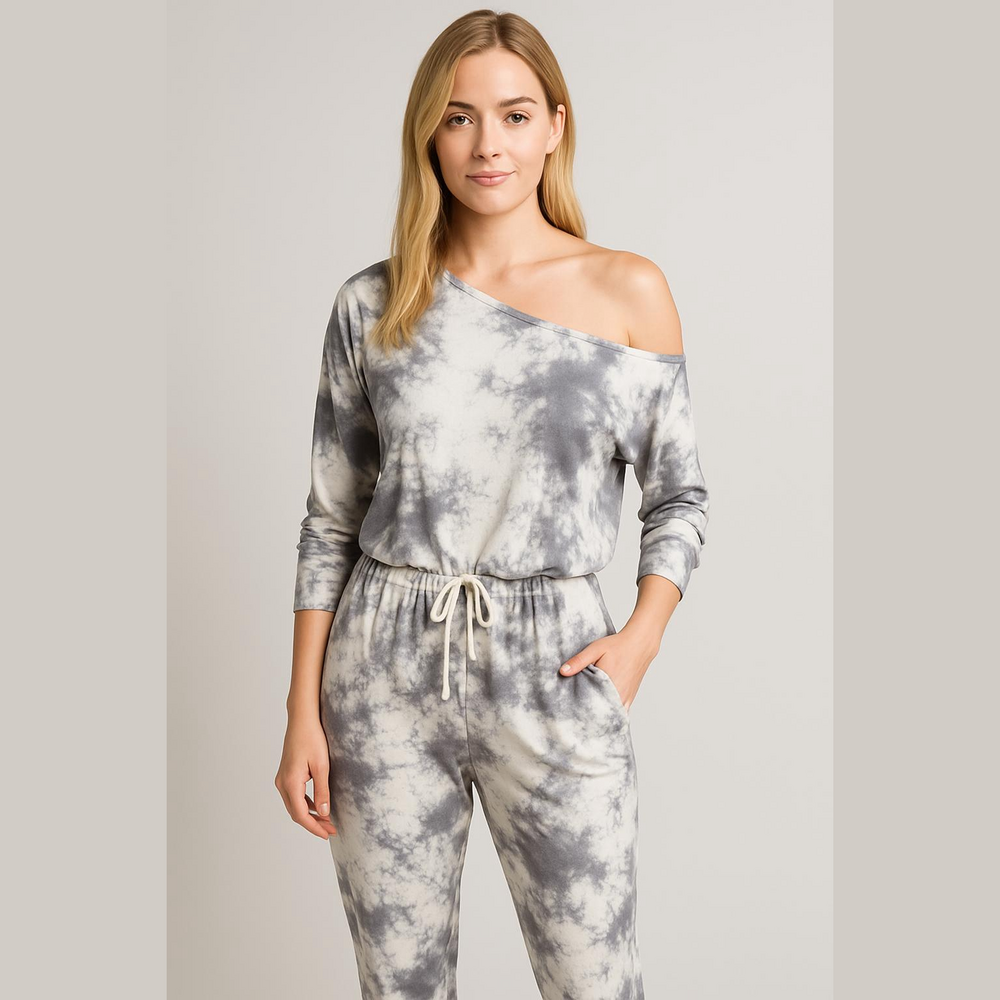 C+D+M Women's White and Grey Functional Drawstring  Waist Jumper - Medium